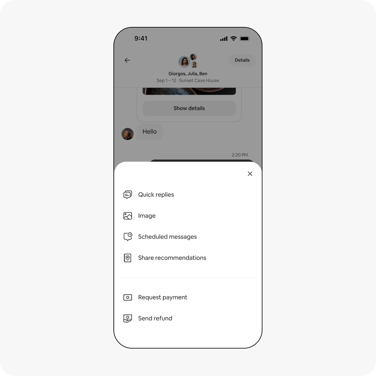 Composer — quick actions